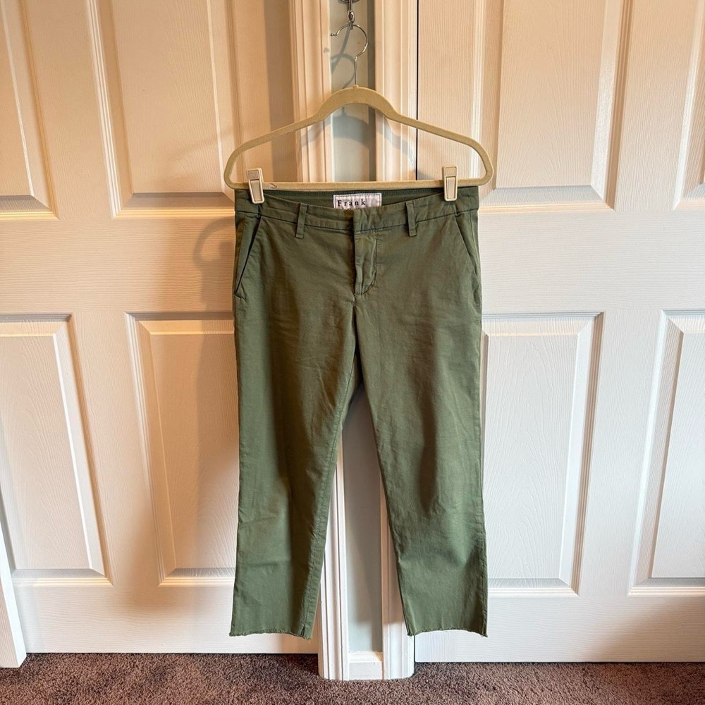 Frank & Eileen Wicklow Olive Green Cropped Pants